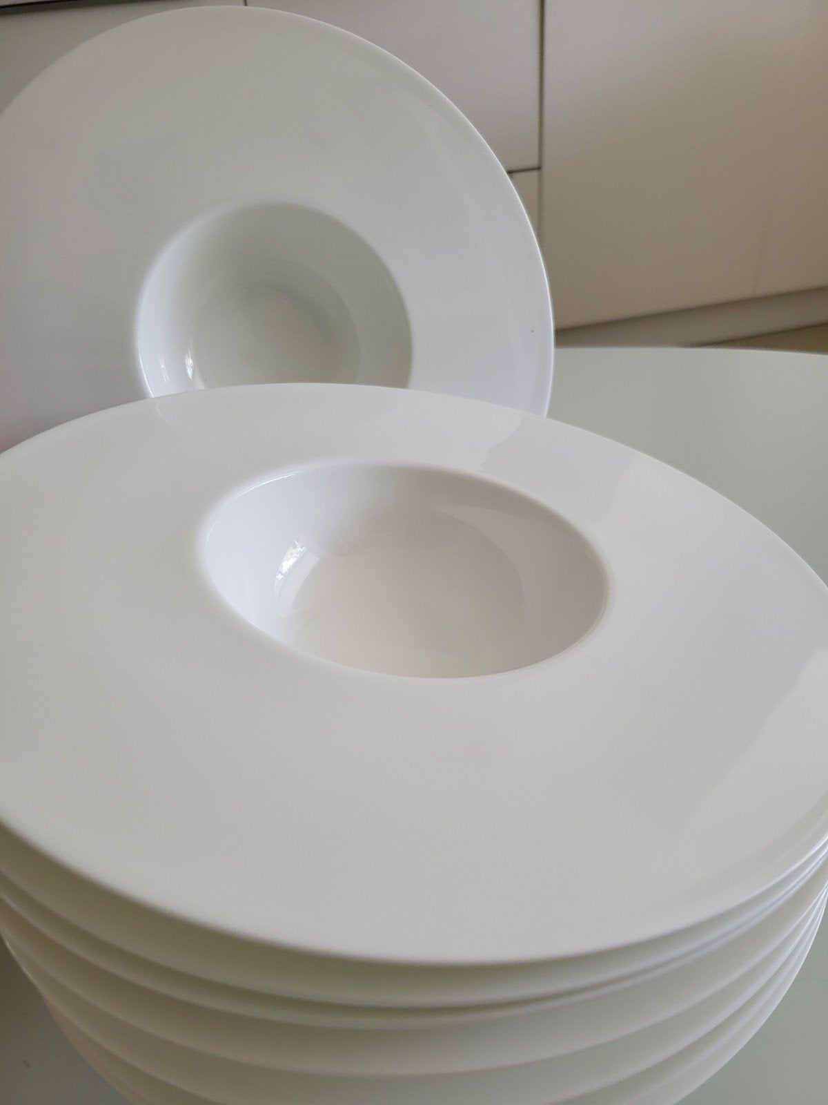 8x Dibbern china bone soep-/voorgerecht Borden, nieuwstaat, Ophalen, Overige merken, Zo goed als nieuw, Bord(en)