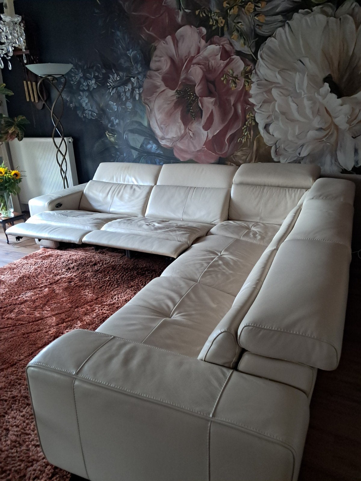 Foto 7 van Leren hoekbank met 2 elektrische relaxfuncties
