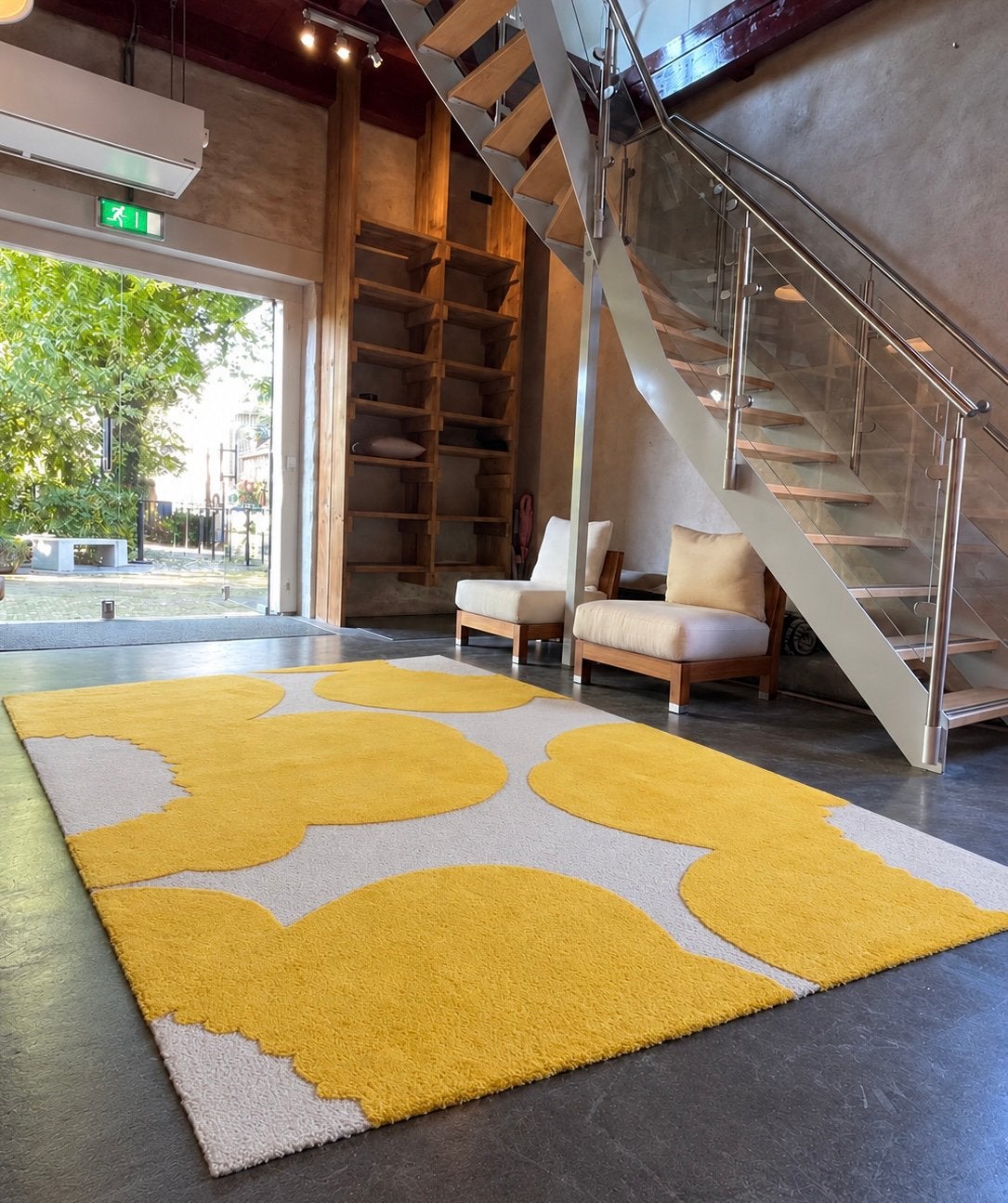 Brink en Campman tapijt Marimekko Iso Unikko Yellow 170x240, Ophalen, 150 tot 200 cm, Crème, Rechthoekig