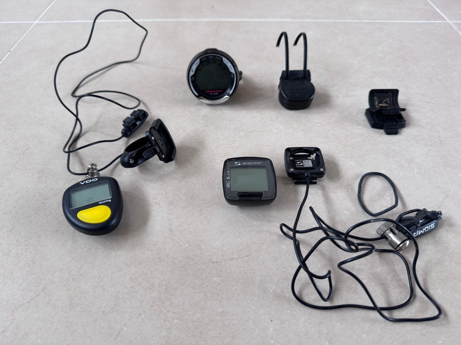 Fietscomputers Sigma, VDO, Trelock, Fietsen en Brommers, Ophalen, Snelheidssensor, Gebruikt