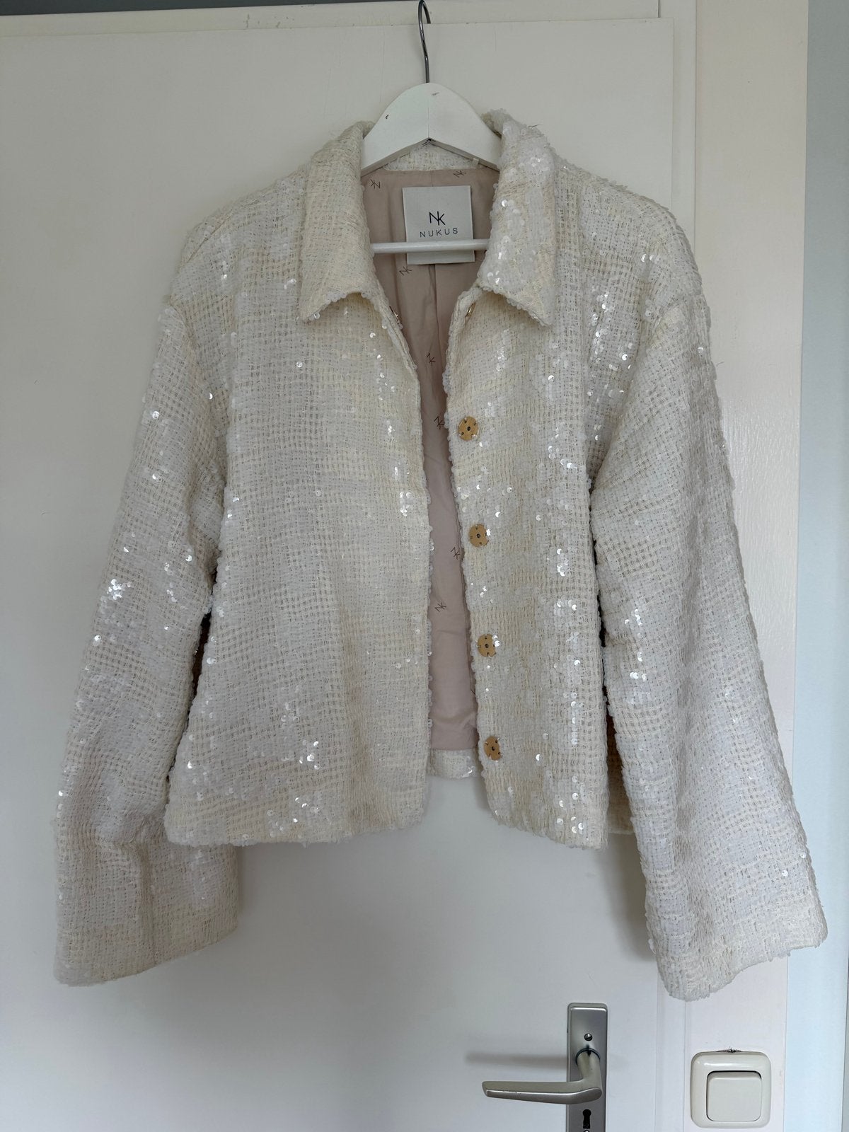 Nieuw! Nukus Pailletten Jasje XXL, Kleding | Dames, Ophalen of Verzenden, Nieuw, Maat 46/48 (XL) of groter, Wit