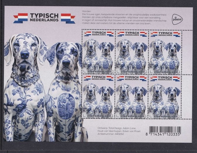2024 Typisch Nederlands Vel Honden, Postzegels en Munten, Postzegels | Nederland, Ophalen of Verzenden, Postfris