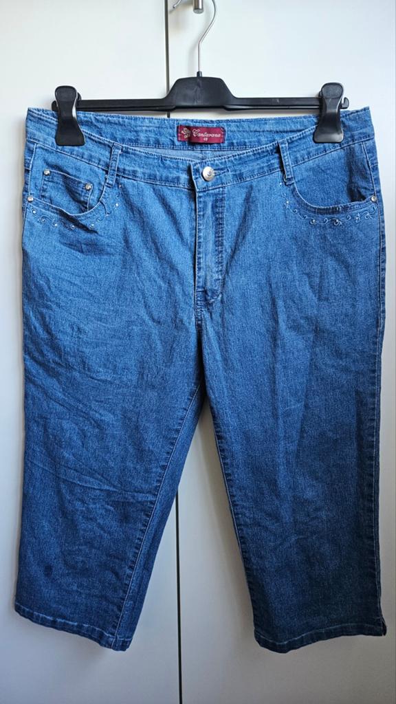 Cantaranana Jeans Capri Broek Maat 46 met Strass, Blauw, Overige jeansmaten, Ophalen of Verzenden, Zo goed als nieuw