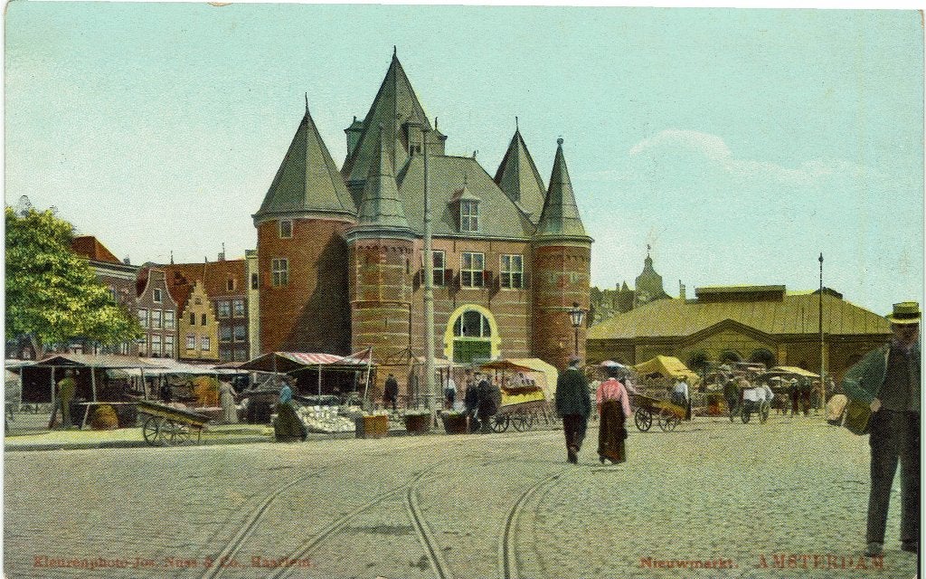 Amsterdam – Nieuwmarkt. Gelopen Amsterdam 1910., Ophalen of Verzenden, Voor 1920, Gelopen, Noord-Holland