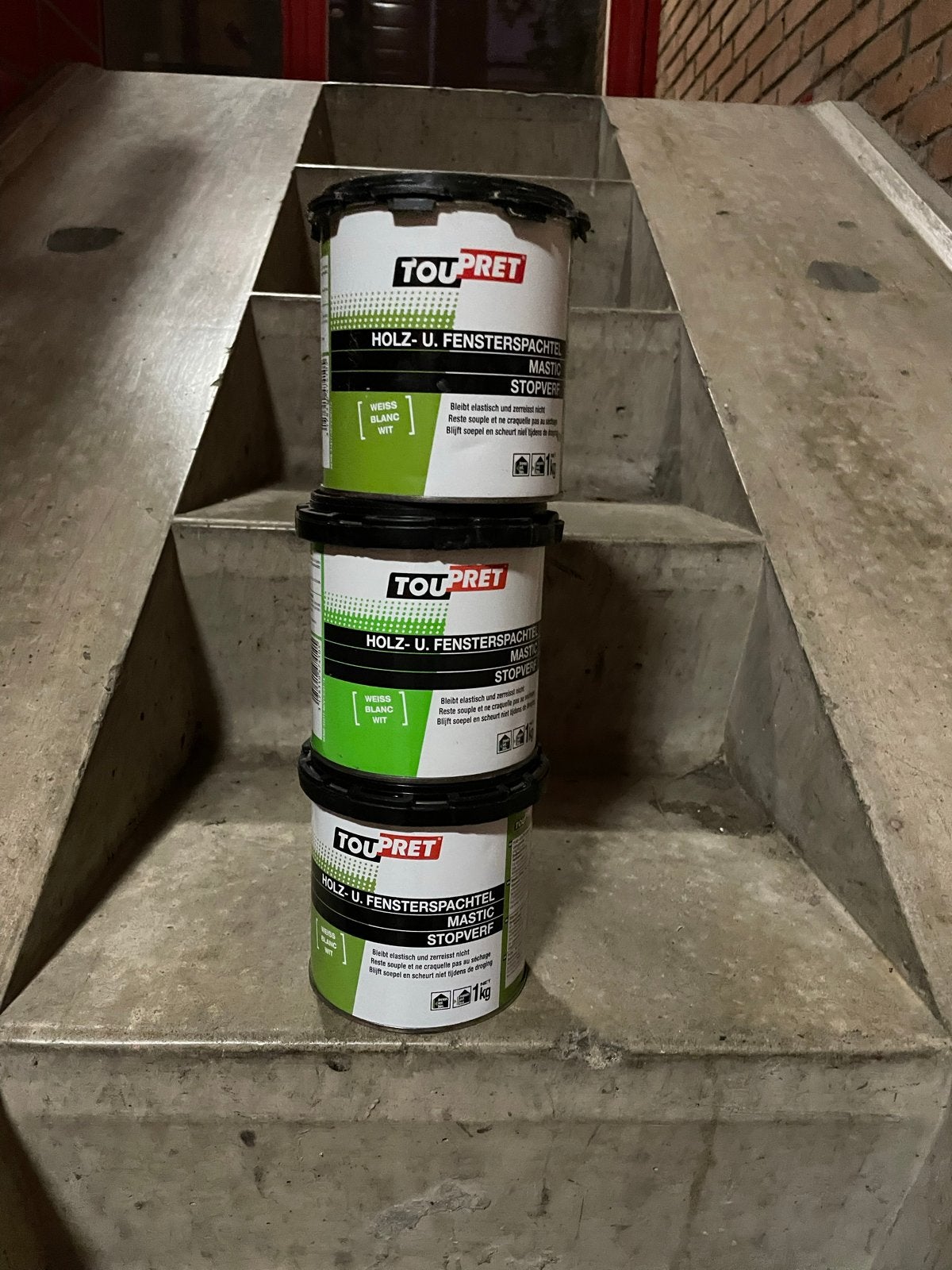 Toupret Stopverf Wit 1 Kg - 4 stuks voor €65, Wit, Nieuw, Ophalen of Verzenden, Verf