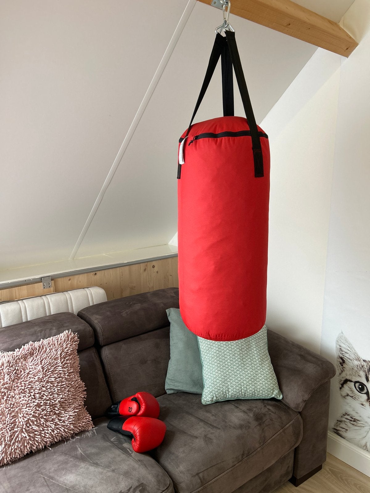 Boksbal met handschoenen - Outshock Punching Bag 100, Ophalen, Zo goed als nieuw, Boksbal