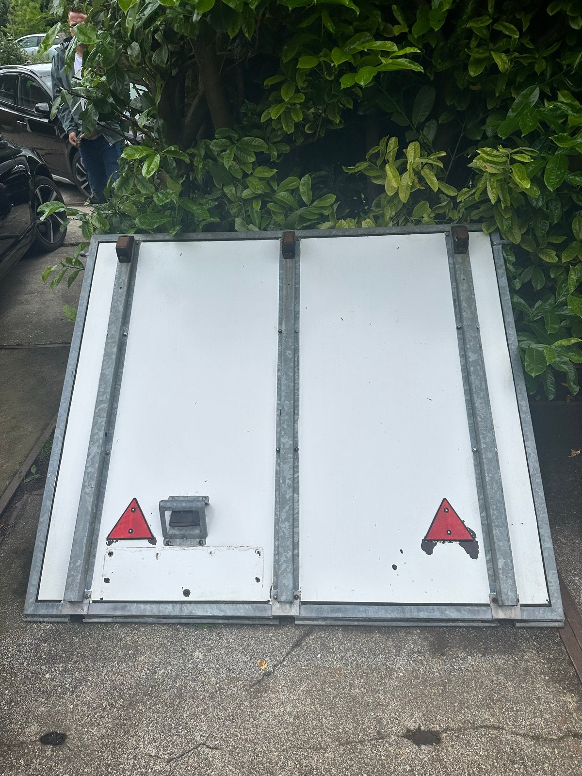 Westfalia polyester kap en achterklep paardentrailer, Ophalen, Zo goed als nieuw