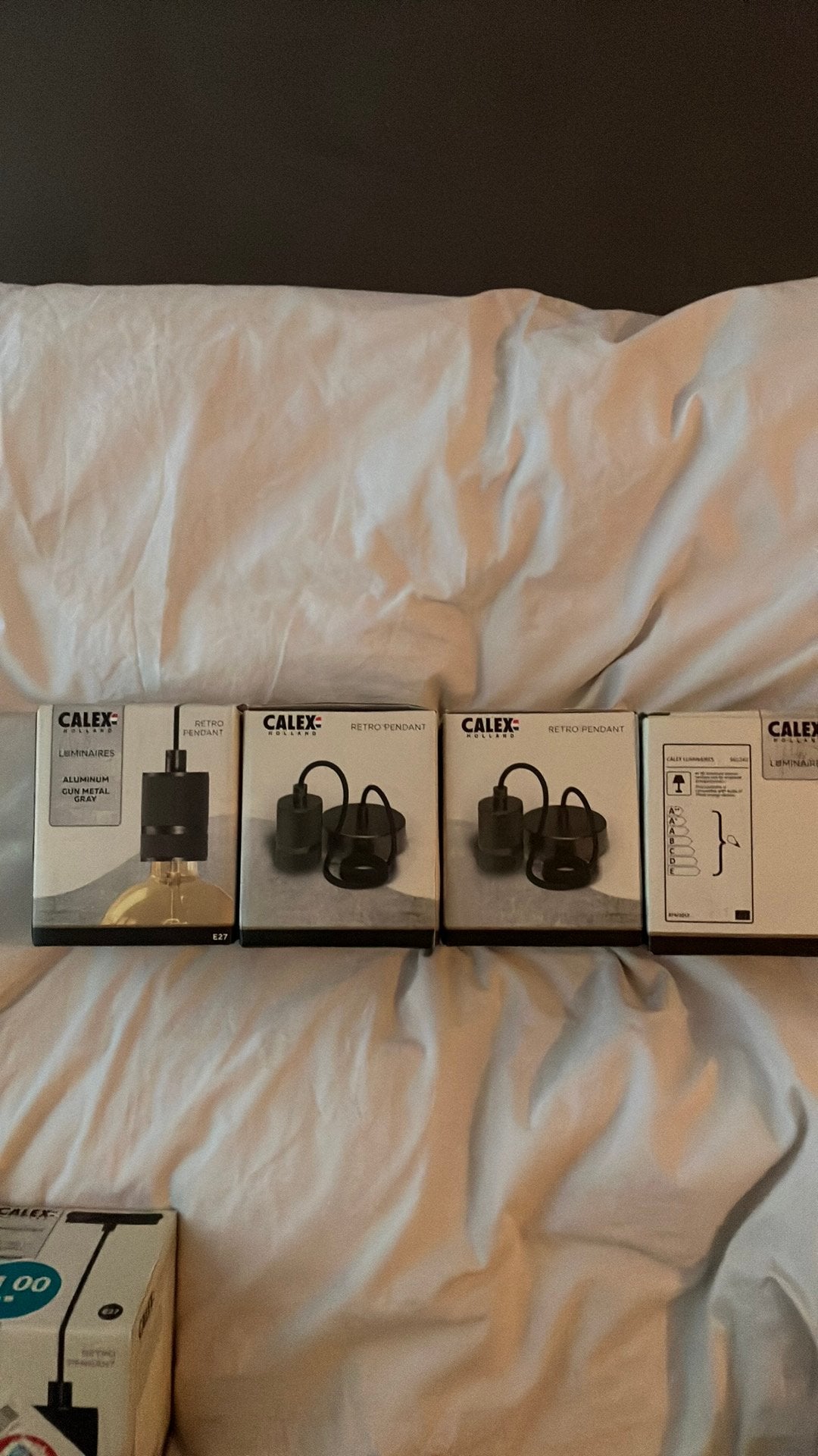 4 Calex pendels Aluminum Metal Gray/1 x zwart Aluminum Black, Ophalen of Verzenden