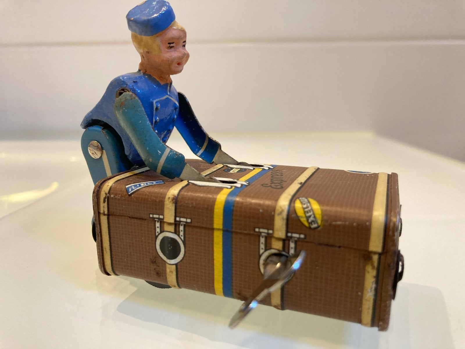 Vintage blikken opwindspeelgoed: Piccolo Express, Ophalen