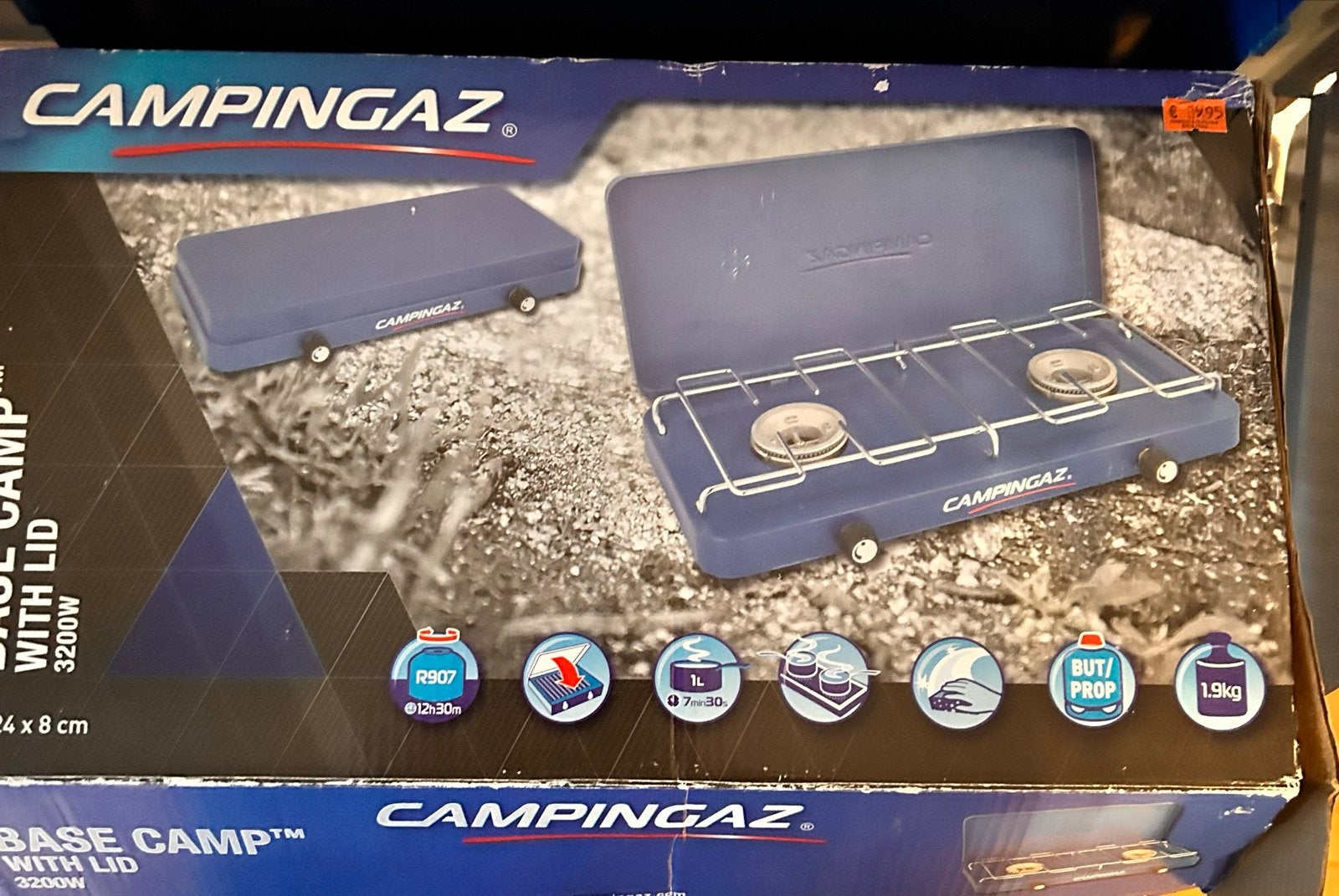 Campingaz Base Camp kooktoestel met windscherm en rekje, Ophalen, Zo goed als nieuw