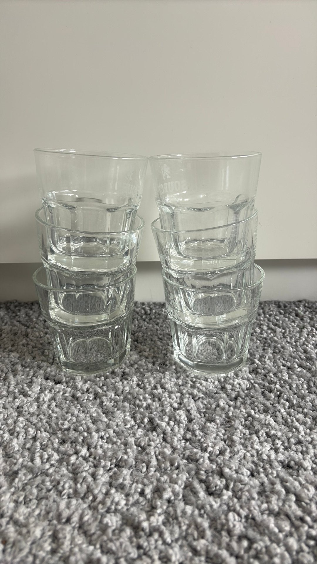 6x sourcy waterglazen, Ophalen, Zo goed als nieuw, Overige typen