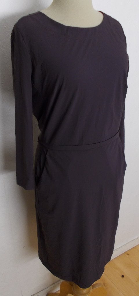 Donkerbruine travelstof jurk van Zenggi! M, Maat 38/40 (M), Bruin, Verzenden, Nieuw