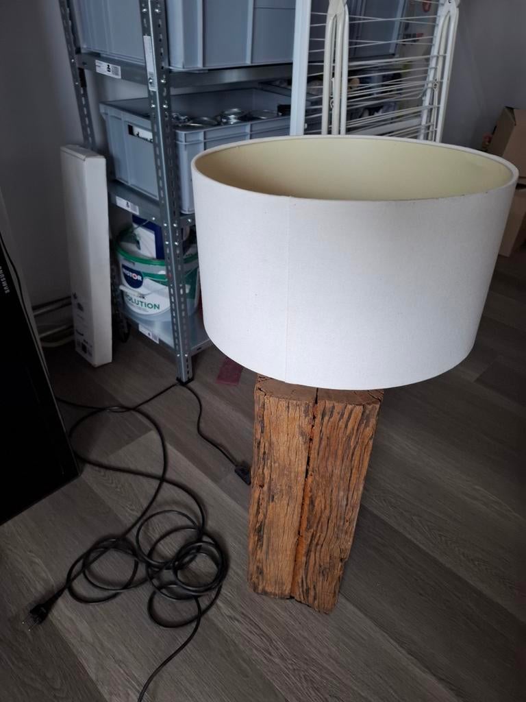 Vloerlamp uit spoorbiels industriële look, Ophalen, Gebruikt, Industrieel, vintage, Stof