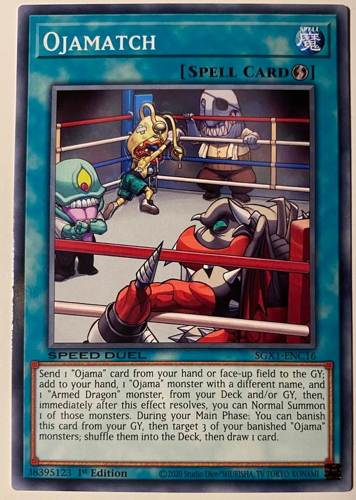 Yu-Gi-Oh! Ojamatch SGX1 1st Edition !, Ophalen of Verzenden, Zo goed als nieuw, Losse kaart