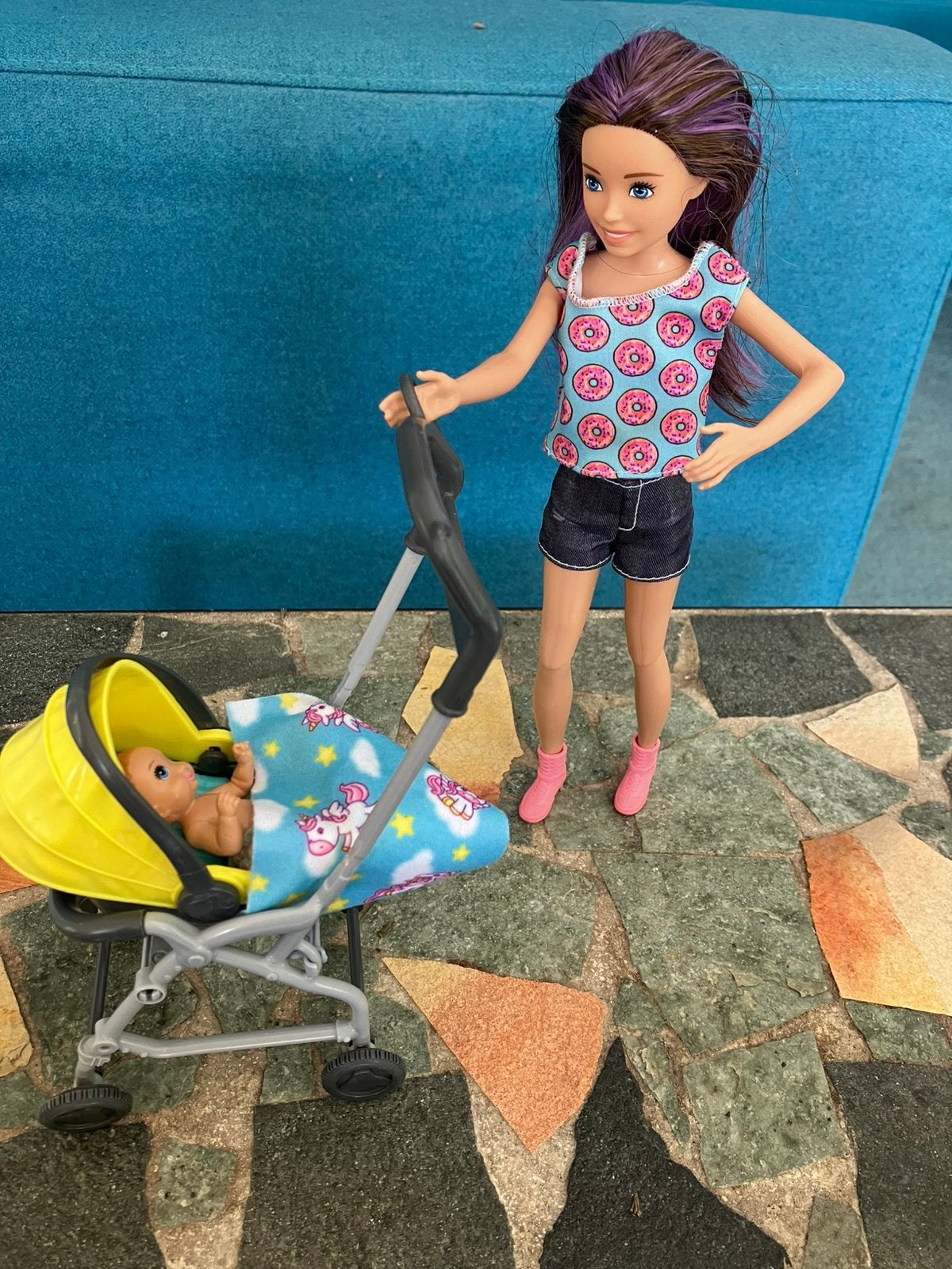 Baby Skipper Babysitter incl baby/wandelwagen/Skipper, Ophalen of Verzenden, Gebruikt