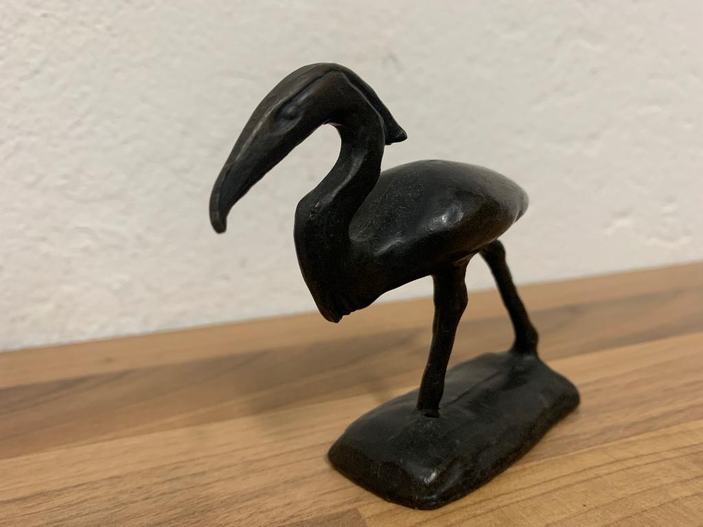 Beeldje bronzen reiger, Ophalen of Verzenden, Zo goed als nieuw, Dier