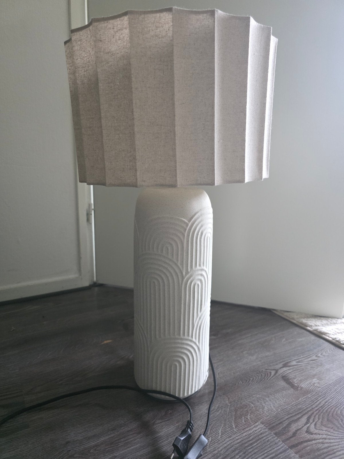 Light & Living Tafellamp Diego Ecru Keramiek met Kap, Beige, Textiel, Met kap, Zo goed als nieuw