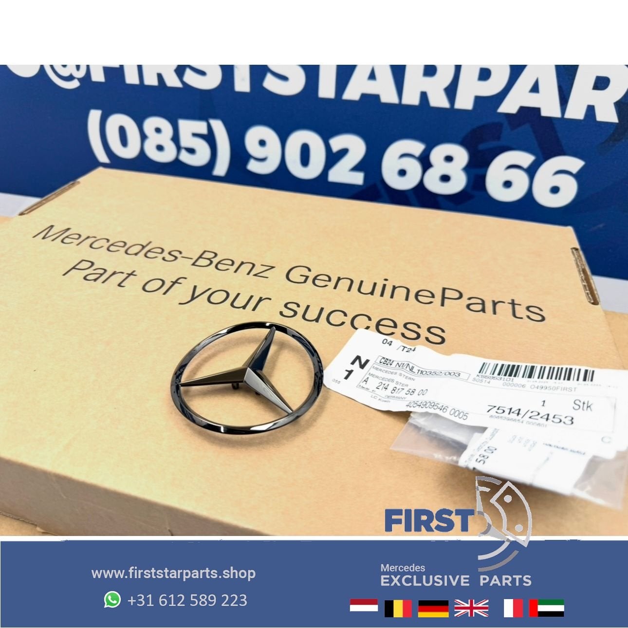 W214 STER Kofferbak LOGO achterklep EMBLEEM zwart W176 W117, Gebruikt, -, Ophalen of Verzenden, -