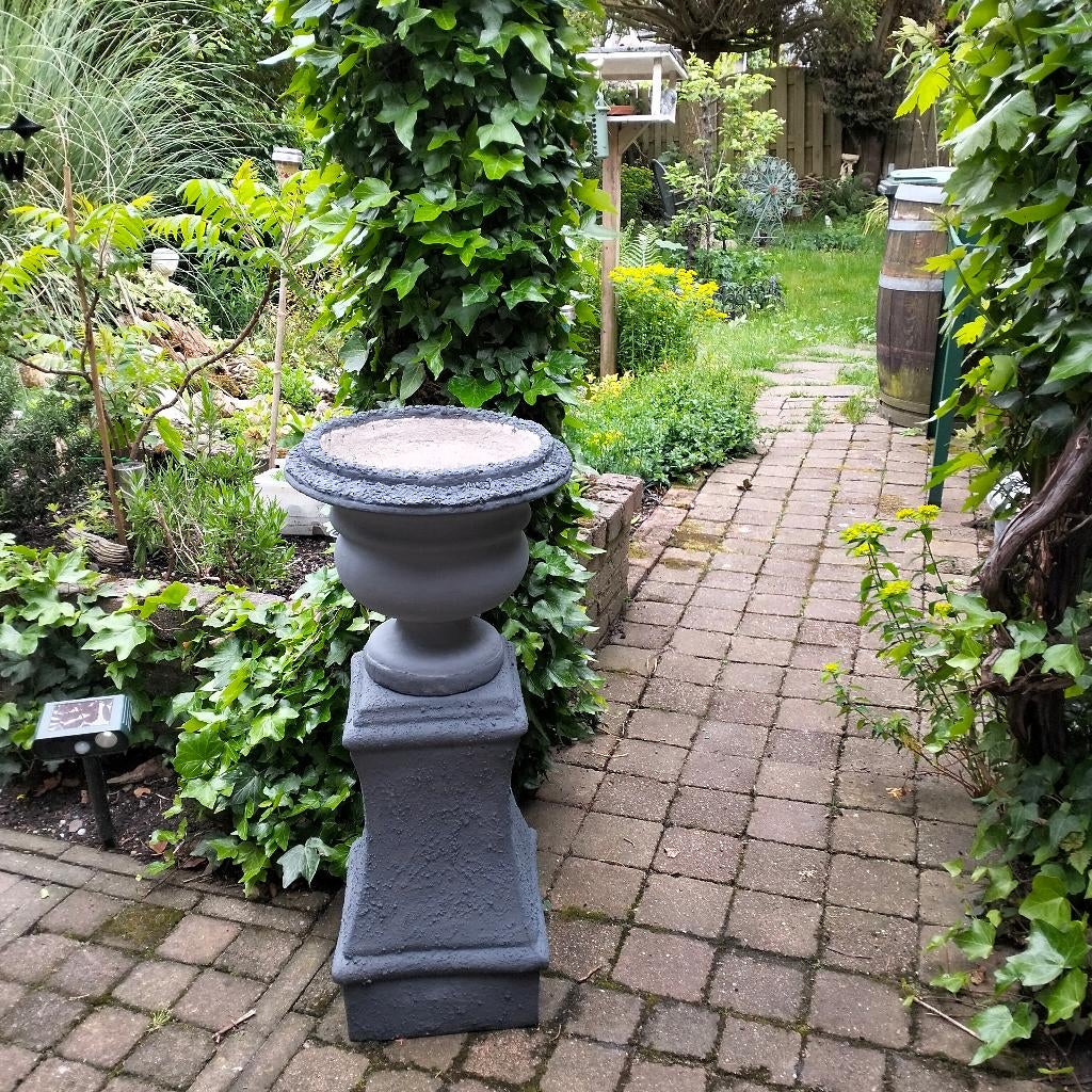 zuil met bloempot, Tuin en Terras, Bloempotten, 25 tot 40 cm, Gebruikt, Rond, Ophalen of Verzenden