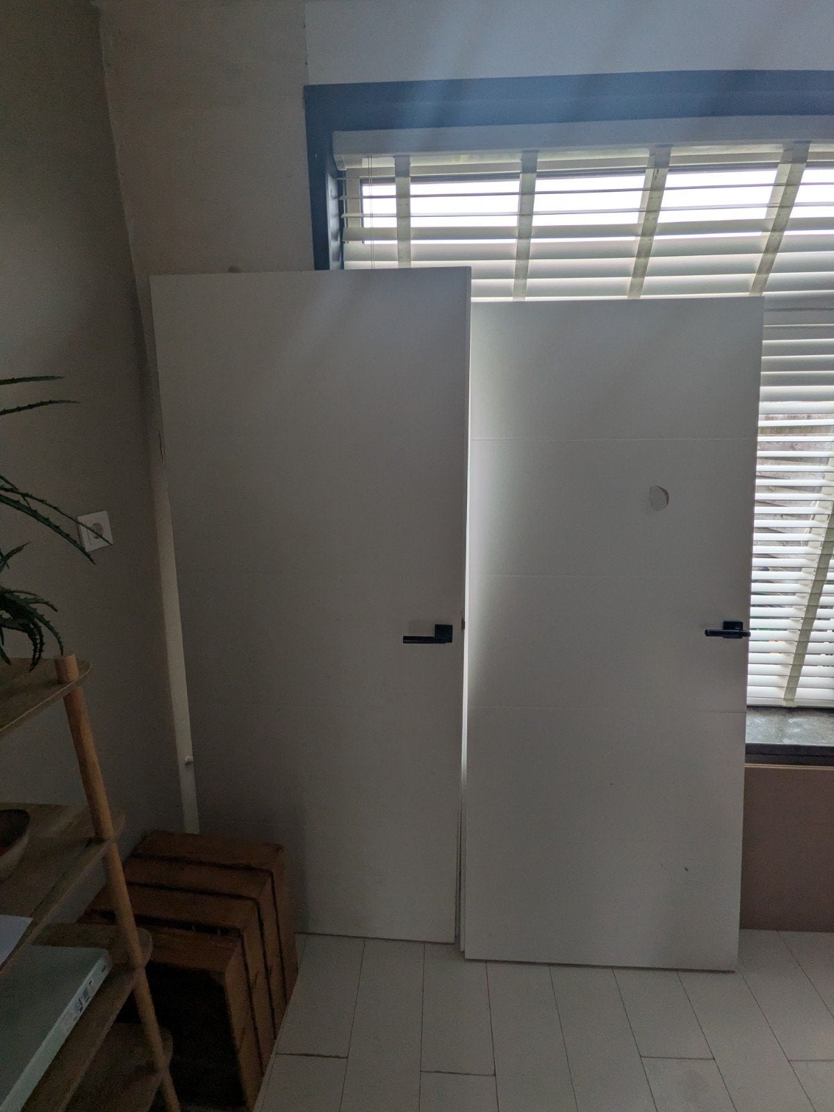 Binnendeur met gat - Gebruikt, Gebruikt, 80 tot 100 cm, Binnendeur, Ophalen of Verzenden