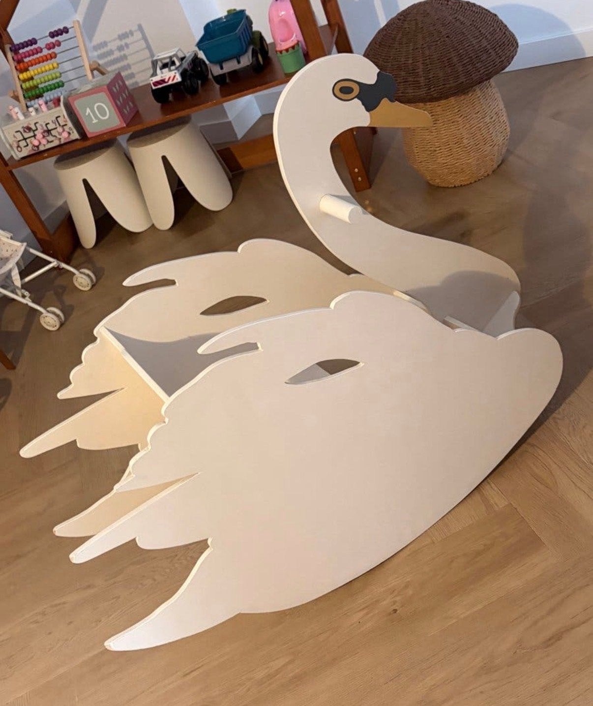 Houten schommel eendje/zwaan voor kinderen, Ophalen, Zo goed als nieuw, Overige typen