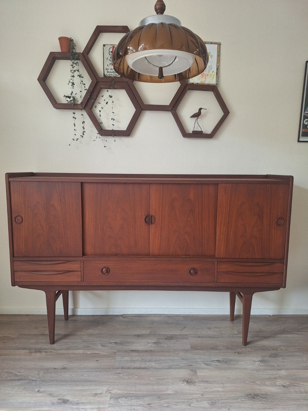 Vintage Deens Highboard Johannes Andersen, Ophalen of Verzenden