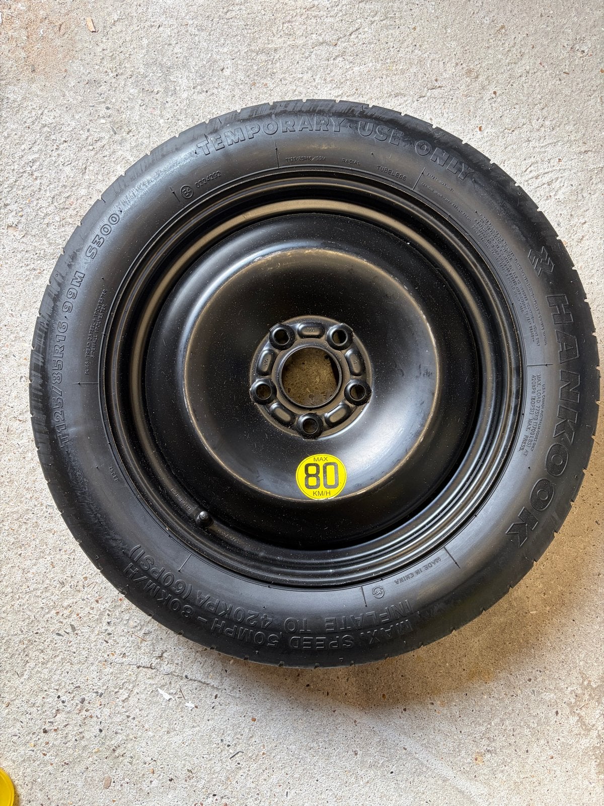 Hankook T125/85R16 thuiskomer reservewiel, Ophalen, Nieuw