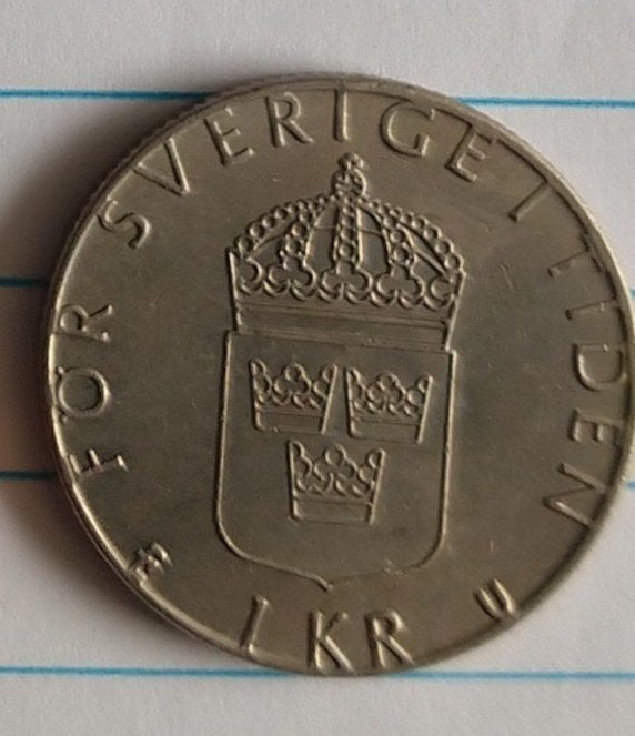 Zweden 1 kr. 1978 Sverige munt, volgnr 51.2, Postzegels en Munten, Ophalen of Verzenden, Overige landen, Losse munt