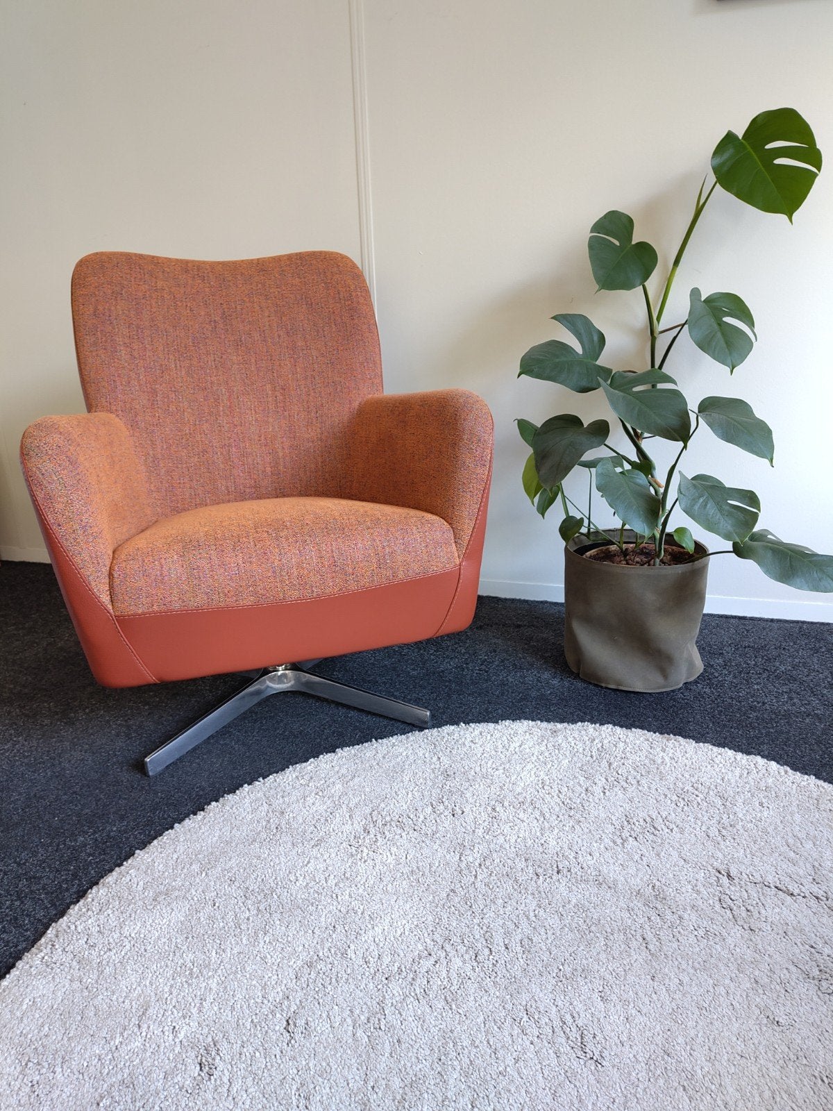 Set van 2 Design draaifauteuils Bert de Plantagie, Ophalen of Verzenden, Leer, Twee