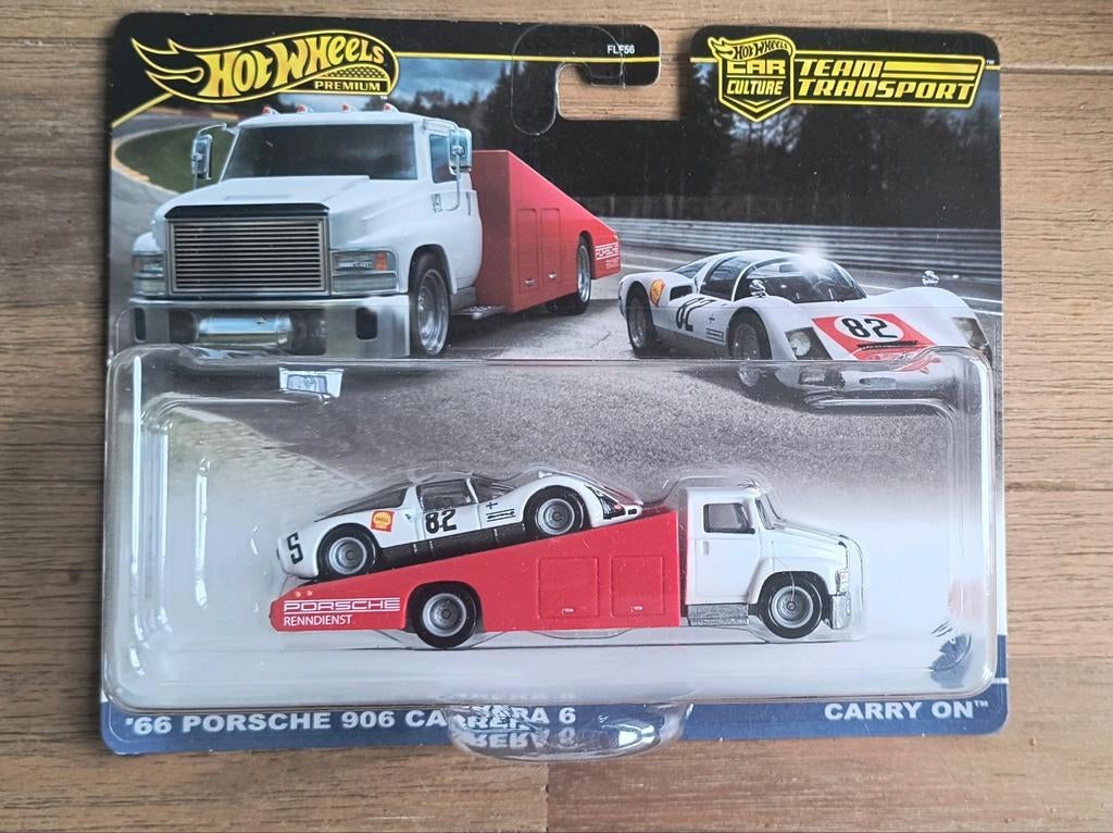Hot Wheels Team Transport '66 Porsche 906 Carrera 6, Ophalen of Verzenden