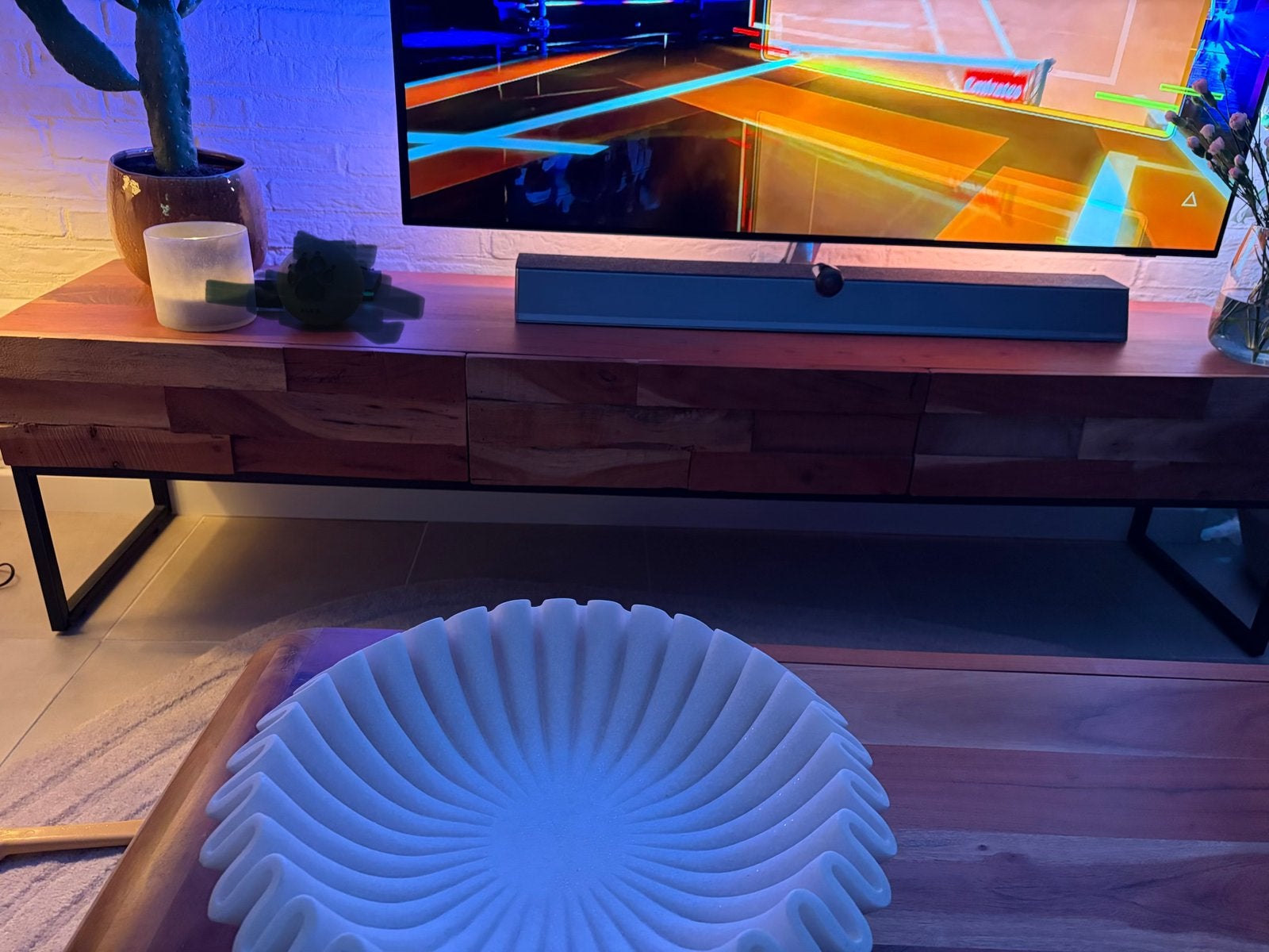 Teakhouten tv meubel( gratis afhalen), Ophalen, Gebruikt, Rechthoekig