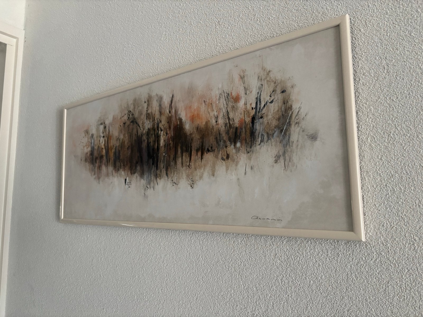 Abstract schilderij met warme aardetinten, Antiek en Kunst, Ophalen of Verzenden