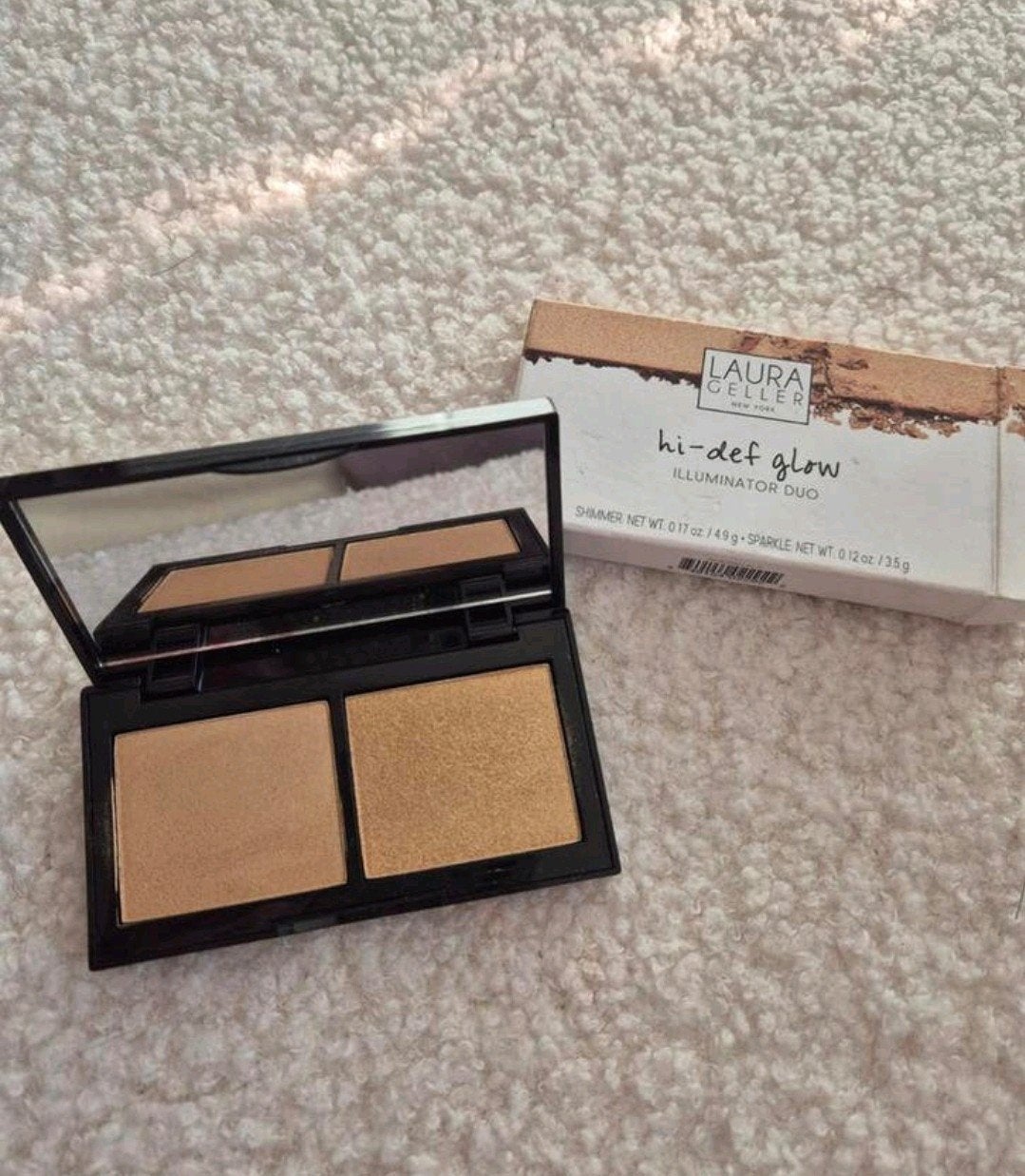 Laura Geller hi-def glow illuminator duo in heart of gold, Sieraden, Tassen en Uiterlijk, Uiterlijk | Cosmetica en Make-up, Ophalen of Verzenden
