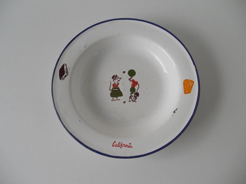 Kinderbordje emaille California, Antiek en Kunst, Antiek | Emaille, Ophalen of Verzenden