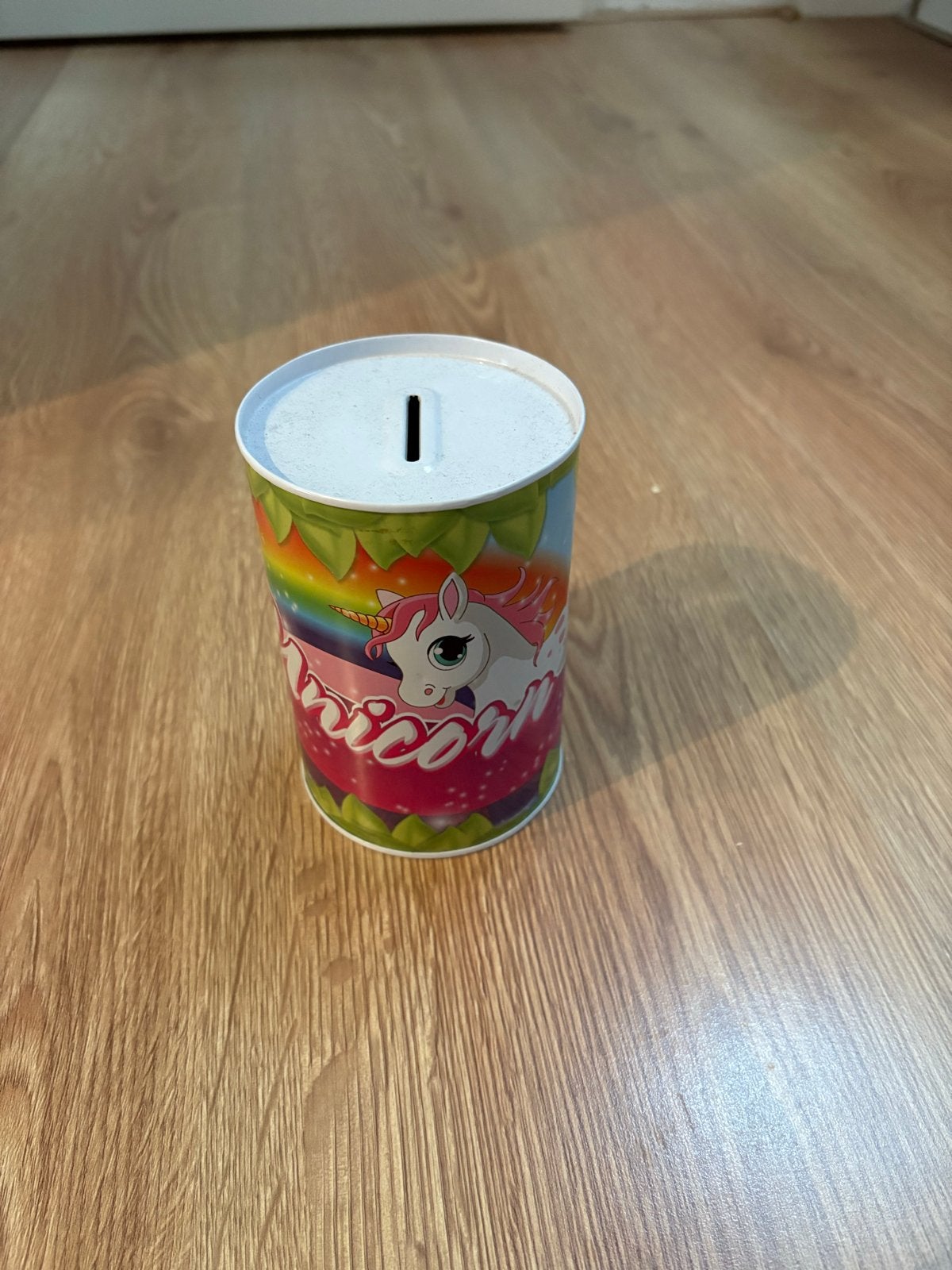 Eenhoorn spaarpot - Leuk cadeau voor kinderen, Ophalen, Gebruikt, Metaal of Blik, Strip- of Tekenfilmfiguur
