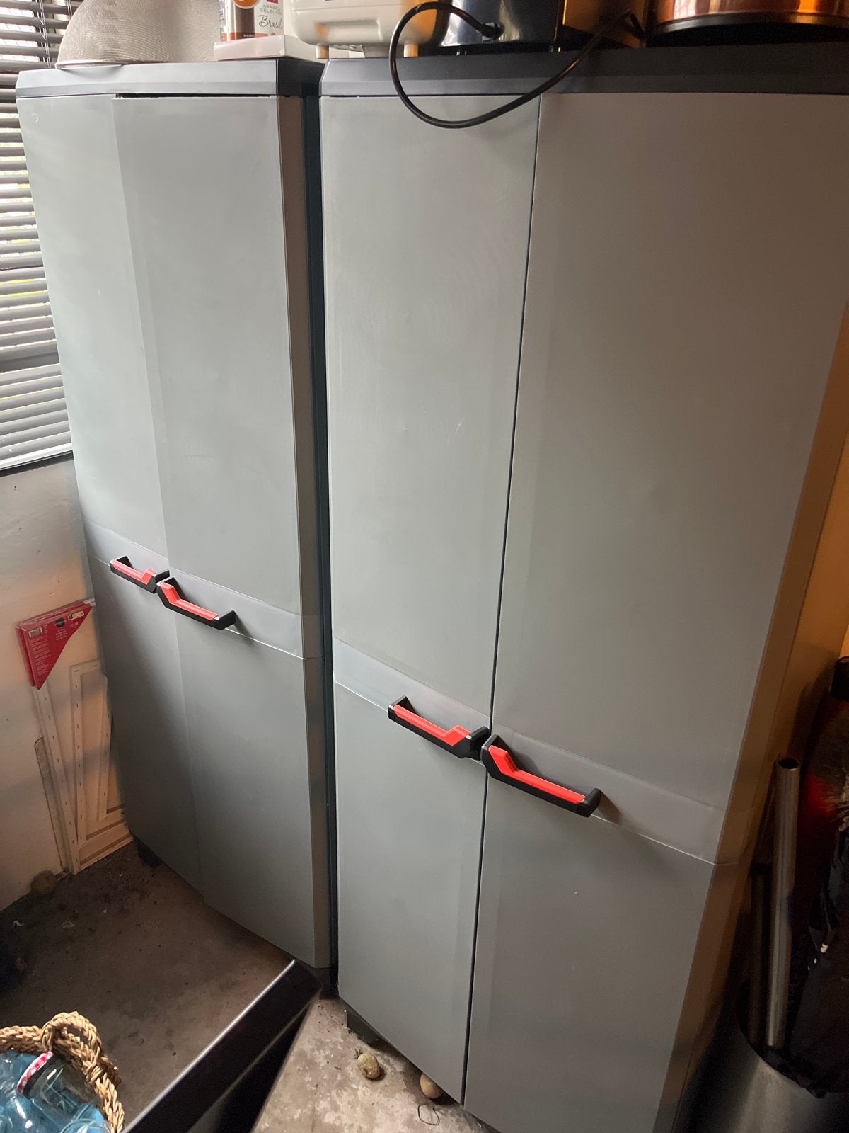 Grijze kunststof opbergkasten (2 stuks), Ophalen, Kunststof, Gebruikt, 50 tot 100 cm