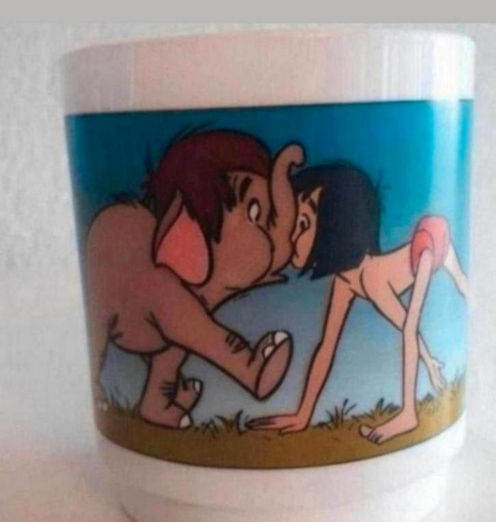 Beker Arcopal met opdruk Jungle Book en Smarties, Ophalen of Verzenden, Zo goed als nieuw, Overige stijlen, Kop(pen) en/of Schotel(s)