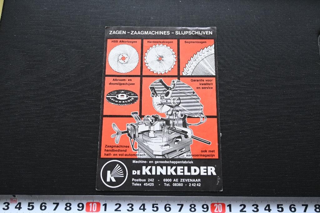 sticker zevenaar DE KINKELDER zagen zaagmachines slijpschijv, Ophalen, Zo goed als nieuw