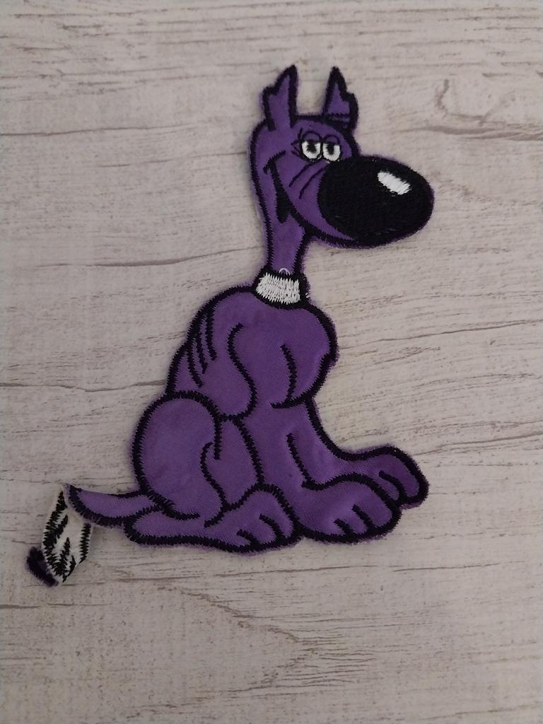 Applicatie plaatje paarse hond met grote neus NIEUW, Ophalen of Verzenden, Nieuw, Applicatie