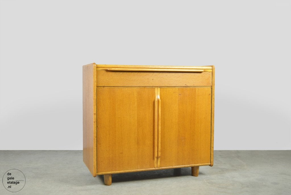 Vintage  PASTOE eiken dressoir CE04, Cees Braakman, 1950s, Gebruikt, Met deur(en), Mid century modern, Eikenhout