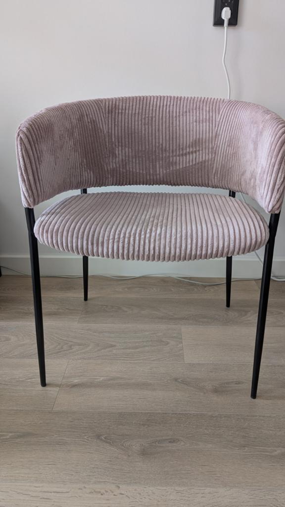 Kave home stoel runnie corduroy in roze (nieuw 170 euro), Ophalen, Overige kleuren, Modern, Scandinavisch, Nieuw