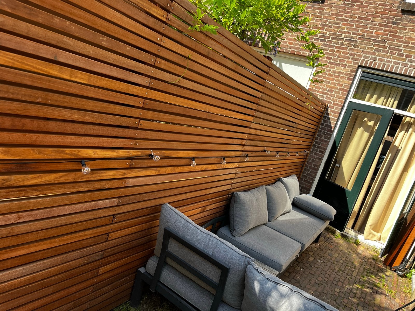 Bangkirai rondom geschaafd 22x45 mm - Glad - 211 meter, Ophalen, Gebruikt, Planken, Hardhout