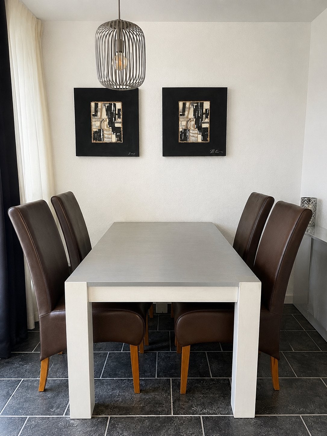 Mooie complete eettafel met 4 stoelen, Ophalen, Gebruikt, 200 cm of meer, Vier personen