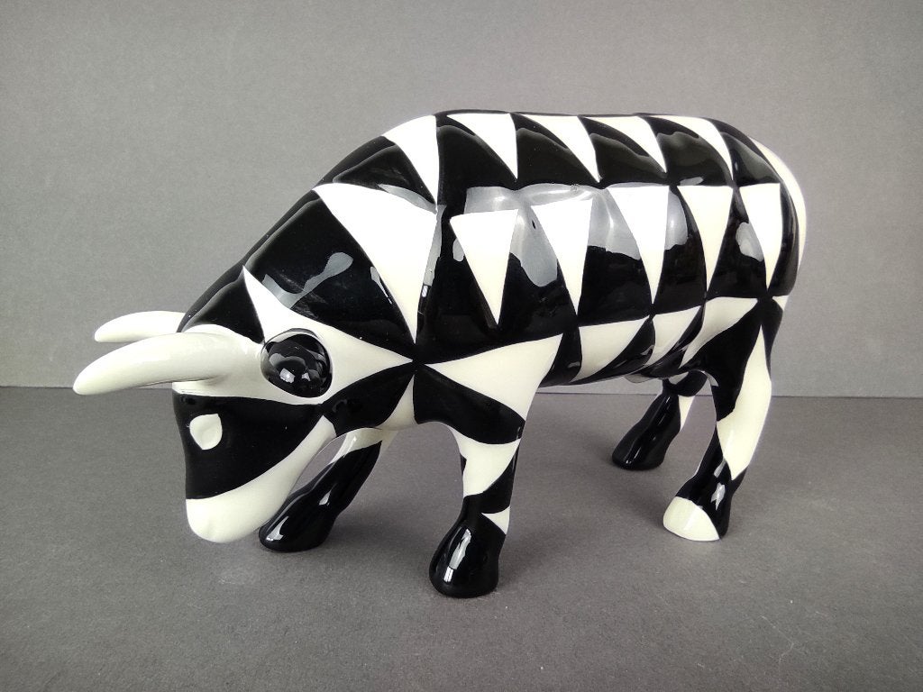 CowParade / Cow Parade Koe “Plattan” MEDIUM (zeldzaam), Handgemaakt, Ophalen of Verzenden, Steen of Keramiek, Beeld