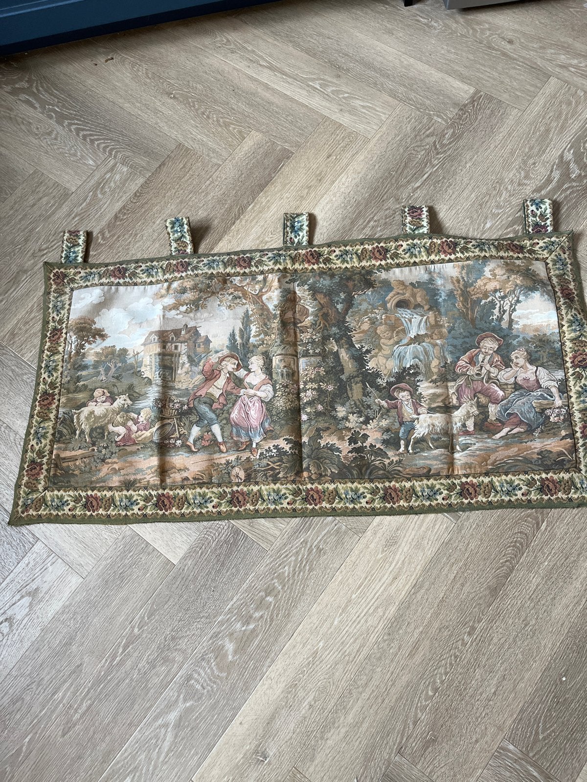 Vintage Morres Meubel Gobelin Wandtapijt - Romantisch, Ophalen of Verzenden