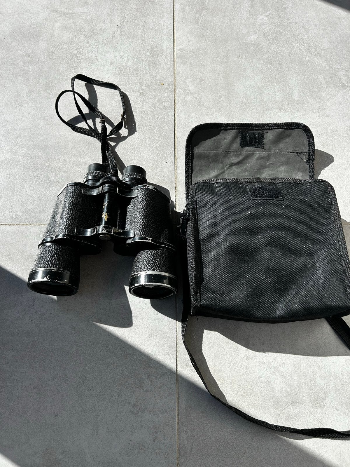 Vintage verrekijker 7x50 met tas, Gebruikt, Minder dan 8x, Met hoes of tas, Porro (met knik)