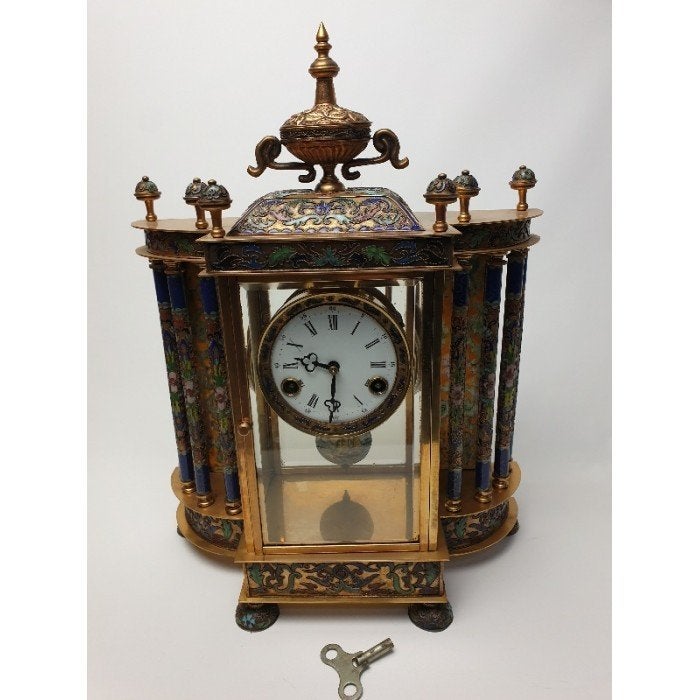 # Cloisonne klok, 8 pilaren totaal, Ophalen