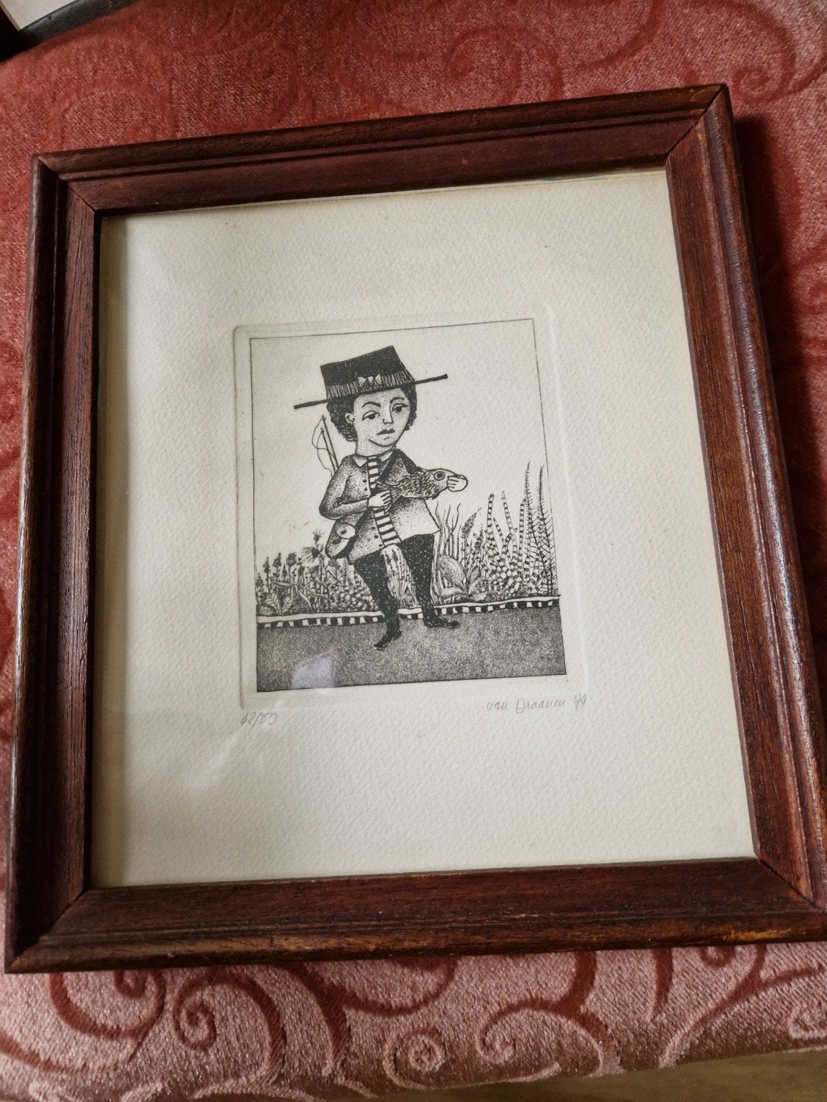 Ets 'Petit Charles' van Hans van Draanen (1980), Antiek en Kunst, Gesigneerd, Dagelijks leven, Ophalen of Verzenden, 1950 - 1999
