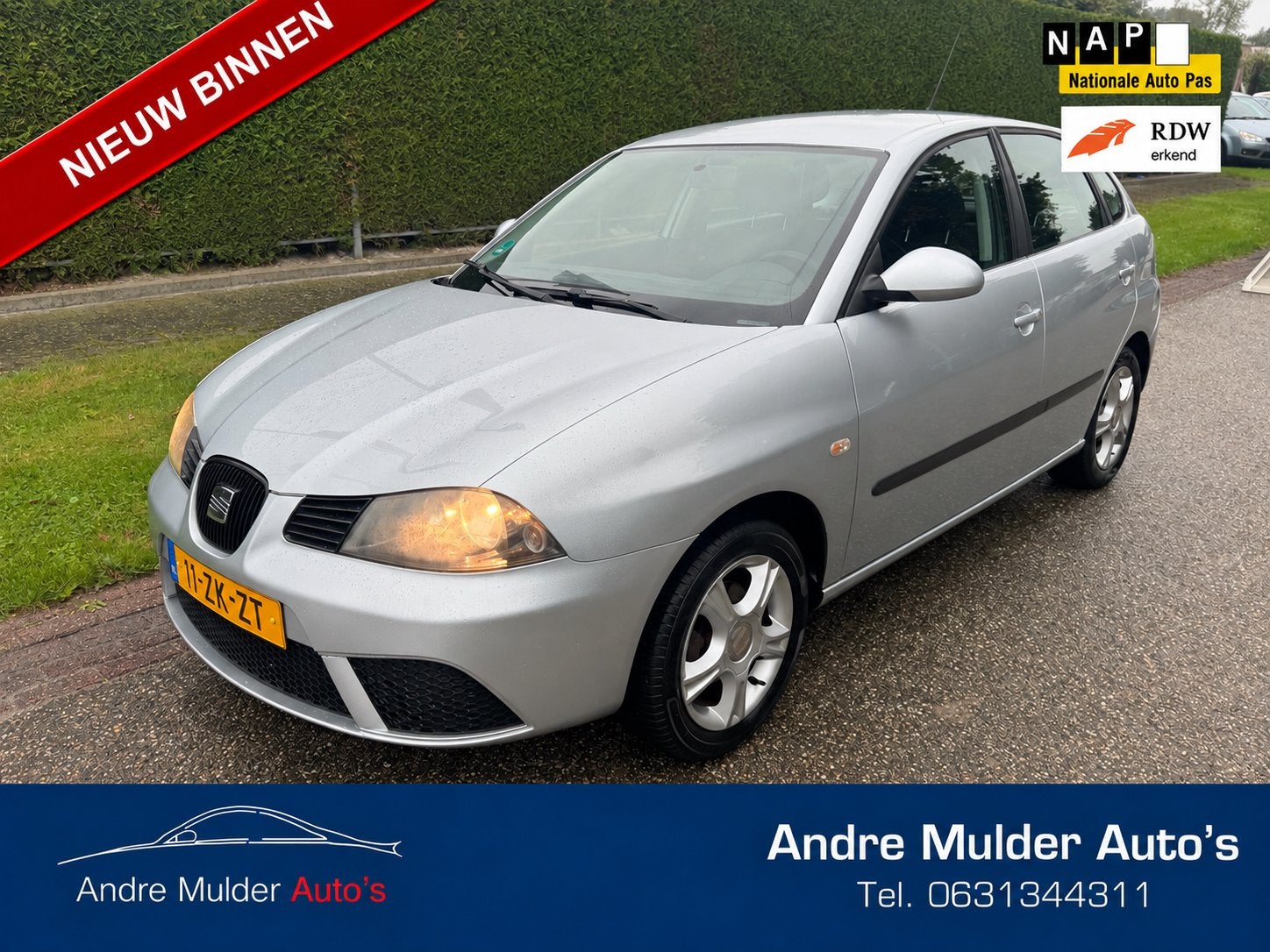 Nette Seat Ibiza 1.4 16V 63KW 5DRS 2008 Grijs Nieuwe Apk, Auto's, Voorwielaandrijving, 15 km/l, 40 €/maand, Ibiza