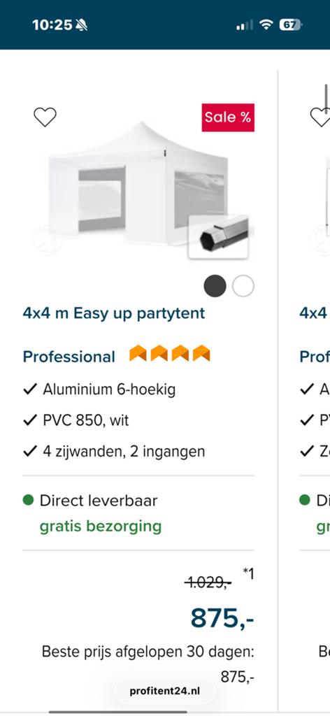 Partytent 4x4 PVC frame is gebroken zeil is wel nieuw, Ophalen, Zo goed als nieuw, Minder dan 5 meter